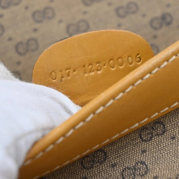 GUCCI Micro GG Pattern Clutch Hand Bag PVC Leather Brown Made In Italy - Picture 7 of 16